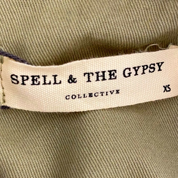 NWT Spell and the Gypsy Eagleback Matinee Khaki Bohemian Peplum Hem Jacket XS - Picture 9 of 16